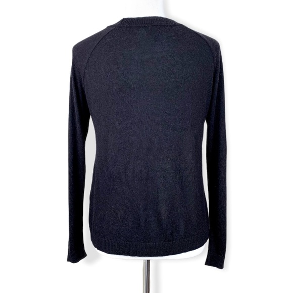 Topshop Mixed Media Black & Multicolor Abstract Print Angora Blend Sweater Top - Picture 4 of 10